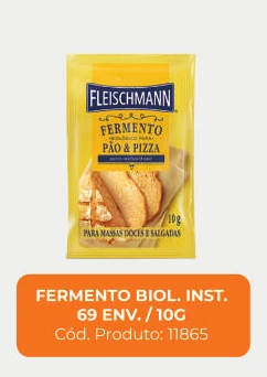 Imagem do produto Fermento instantâneo 10 g, display com 69 unidades, código 11865, proveniente do catálogo MisterMix