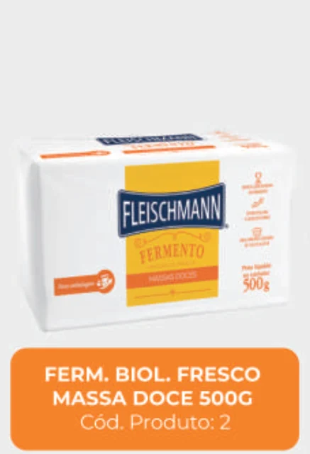 Imagem de catálogo do produto Fermento biológico fresco 1 × 500 g massa doce, código 2